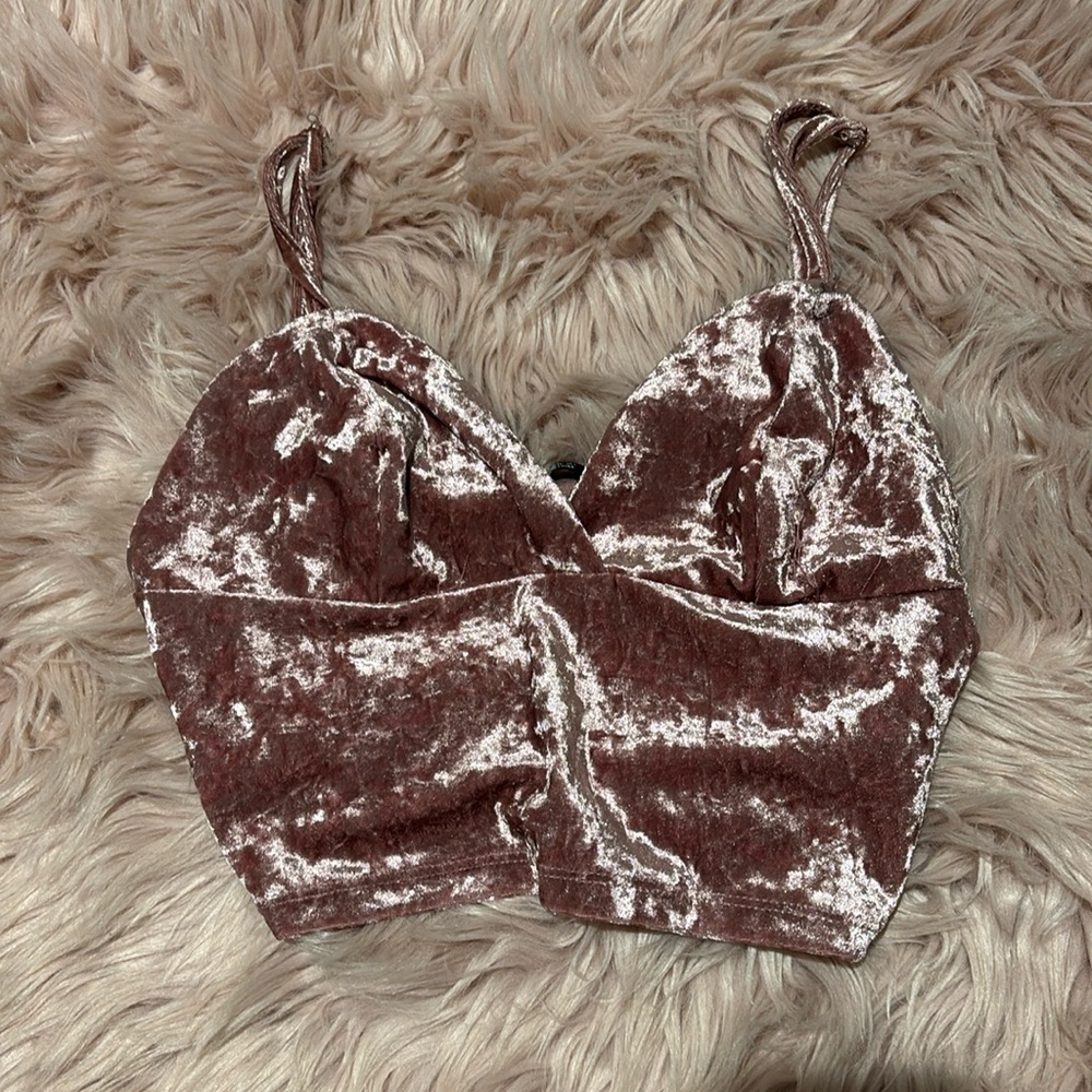 Pink velvet top